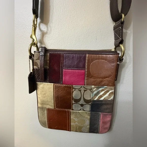 Vintage Coach #10489 Multicolor Patchwork Crossbody Bag - Picture 2 of 12